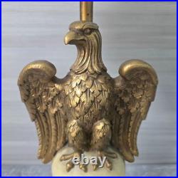 Vintage Brass Bronze Bald Eagle Table Lamp Patriotic Americana Federal USA