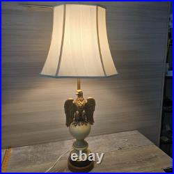 Vintage Brass Bronze Bald Eagle Table Lamp Patriotic Americana Federal USA