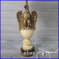 Vintage Brass Bronze Bald Eagle Table Lamp Patriotic Americana Federal USA