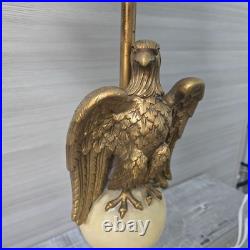 Vintage Brass Bronze Bald Eagle Table Lamp Patriotic Americana Federal USA