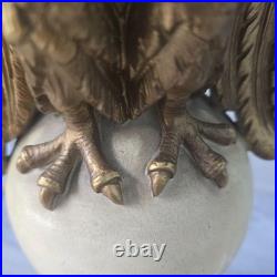 Vintage Brass Bronze Bald Eagle Table Lamp Patriotic Americana Federal USA