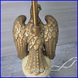 Vintage Brass Bronze Bald Eagle Table Lamp Patriotic Americana Federal USA
