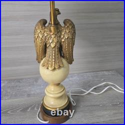 Vintage Brass Bronze Bald Eagle Table Lamp Patriotic Americana Federal USA