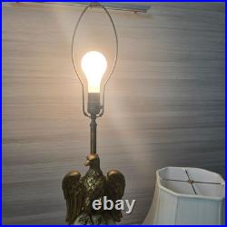 Vintage Brass Bronze Bald Eagle Table Lamp Patriotic Americana Federal USA
