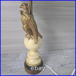 Vintage Brass Bronze Bald Eagle Table Lamp Patriotic Americana Federal USA