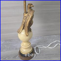Vintage Brass Bronze Bald Eagle Table Lamp Patriotic Americana Federal USA