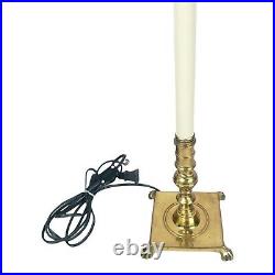 Vintage Brass Claw Foot Table Lamp 17.75 Mid Century Modern Hollywood Regency