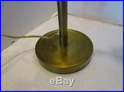Vintage Brass Desk Lamp Shell Shade Dual Adjustable Mid-century 15-17 tall