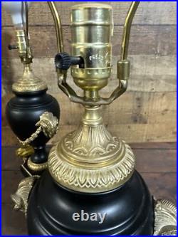 Vintage Brass Eagle Urn Table Lamp Rams Ram Neoclassical Traditional Style 23
