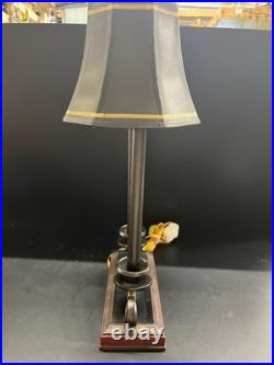 Vintage Brass French Double Empire Style Bouillottee Desk Table lamp