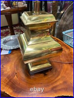 Vintage Brass Ginger Jar Lamp Mid Century Modern