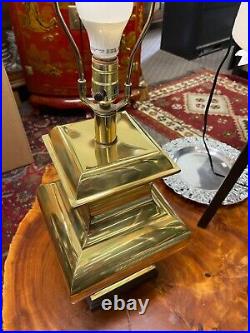 Vintage Brass Ginger Jar Lamp Mid Century Modern