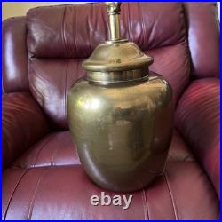 Vintage Brass Ginger Jar Table Lamp Gold Urn Shape Hollywood Regency Large Vintage Brass Ginger Jar Table Lamp Gold Urn Shape Hollywood Regency Large