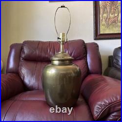 Vintage Brass Ginger Jar Table Lamp Gold Urn Shape Hollywood Regency Large