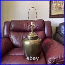 Vintage Brass Ginger Jar Table Lamp Gold Urn Shape Hollywood Regency Large