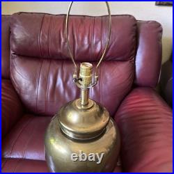 Vintage Brass Ginger Jar Table Lamp Gold Urn Shape Hollywood Regency Large