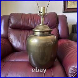 Vintage Brass Ginger Jar Table Lamp Gold Urn Shape Hollywood Regency Large