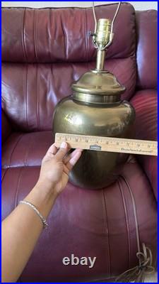 Vintage Brass Ginger Jar Table Lamp Gold Urn Shape Hollywood Regency Large Vintage Brass Ginger Jar Table Lamp Gold Urn Shape Hollywood Regency Large