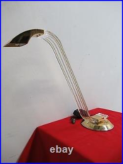 Vintage Brass Lucite Swan Neck Relco Table Desk Lamp B