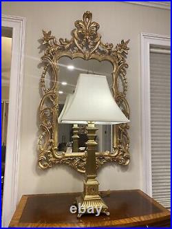 Vintage Brass Napoleon Candlestick Obelisk Table Lamp Shade Included