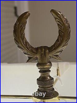 Vintage Brass Napoleon Candlestick Obelisk Table Lamp Shade Included