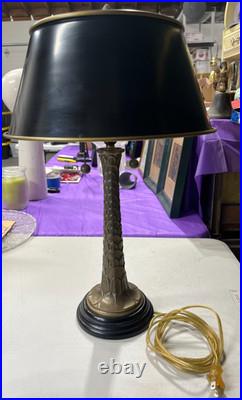Vintage Brass Palm Tree Bouillotte Tole Table Lamp Works Tested