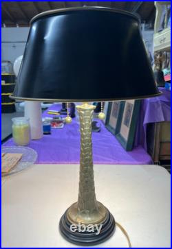 Vintage Brass Palm Tree Bouillotte Tole Table Lamp Works Tested