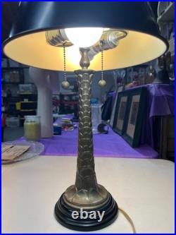 Vintage Brass Palm Tree Bouillotte Tole Table Lamp Works Tested
