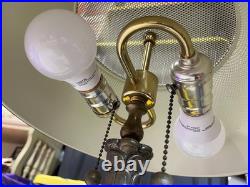 Vintage Brass Palm Tree Bouillotte Tole Table Lamp Works Tested