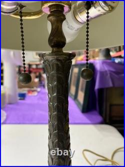 Vintage Brass Palm Tree Bouillotte Tole Table Lamp Works Tested