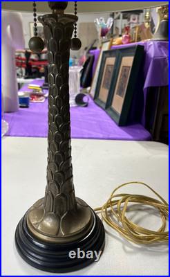 Vintage Brass Palm Tree Bouillotte Tole Table Lamp Works Tested