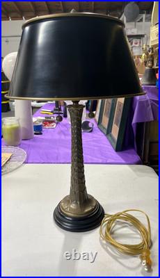 Vintage Brass Palm Tree Bouillotte Tole Table Lamp Works Tested