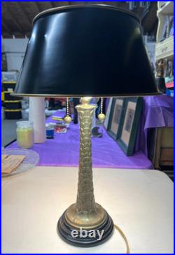 Vintage Brass Palm Tree Bouillotte Tole Table Lamp Works Tested