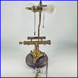 Vintage Brass Sexton Sextant telescope compass Nautical Table Lamp