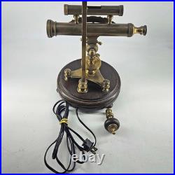 Vintage Brass Sexton Sextant telescope compass Nautical Table Lamp
