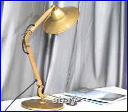 Vintage Brass Table Lamp Graceful Illumination with Antique Flair, Desk Table