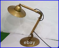 Vintage Brass Table Lamp Graceful Illumination with Antique Flair, Desk Table