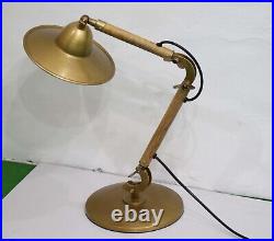 Vintage Brass Table Lamp Graceful Illumination with Antique Flair, Desk Table