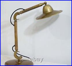 Vintage Brass Table Lamp Graceful Illumination with Antique Flair, Desk Table