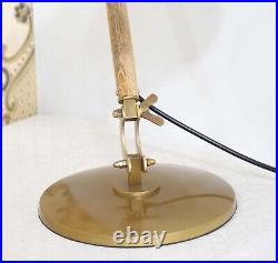 Vintage Brass Table Lamp Graceful Illumination with Antique Flair, Desk Table