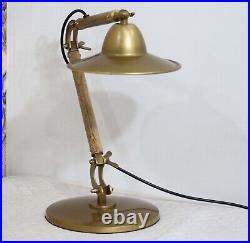 Vintage Brass Table Lamp Graceful Illumination with Antique Flair, Desk Table