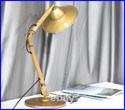 Vintage Brass Table Lamp Graceful Illumination with Antique Flair, Desk Table