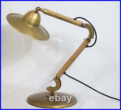 Vintage Brass Table Lamp Graceful Illumination with Antique Flair, Desk Table