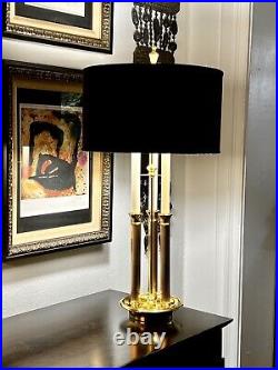 Vintage Brass Table Lamp Tall Elegant French Bouillotte S-type 2 Arm Cluster