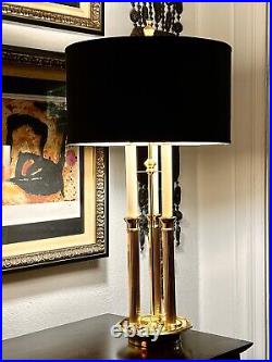 Vintage Brass Table Lamp Tall Elegant French Bouillotte S-type 2 Arm Cluster