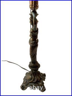 Vintage Bronze Grecian Woman Figural Table Lamp Ornate Bronze Statue 22 Tested