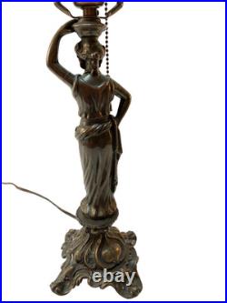 Vintage Bronze Grecian Woman Figural Table Lamp Ornate Bronze Statue 22 Tested
