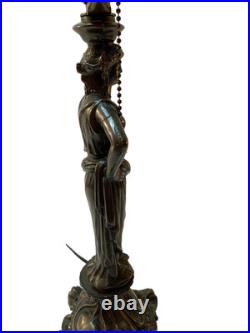 Vintage Bronze Grecian Woman Figural Table Lamp Ornate Bronze Statue 22 Tested