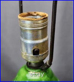 Vintage Capodimonte Italian Porcelain Table Lamps Painted Cherubs Brass Dolphins