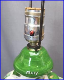 Vintage Capodimonte Italian Porcelain Table Lamps Painted Cherubs Brass Dolphins